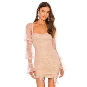 X REVOLVE Isadora Mini Dress In Baby Pink Michael Costello